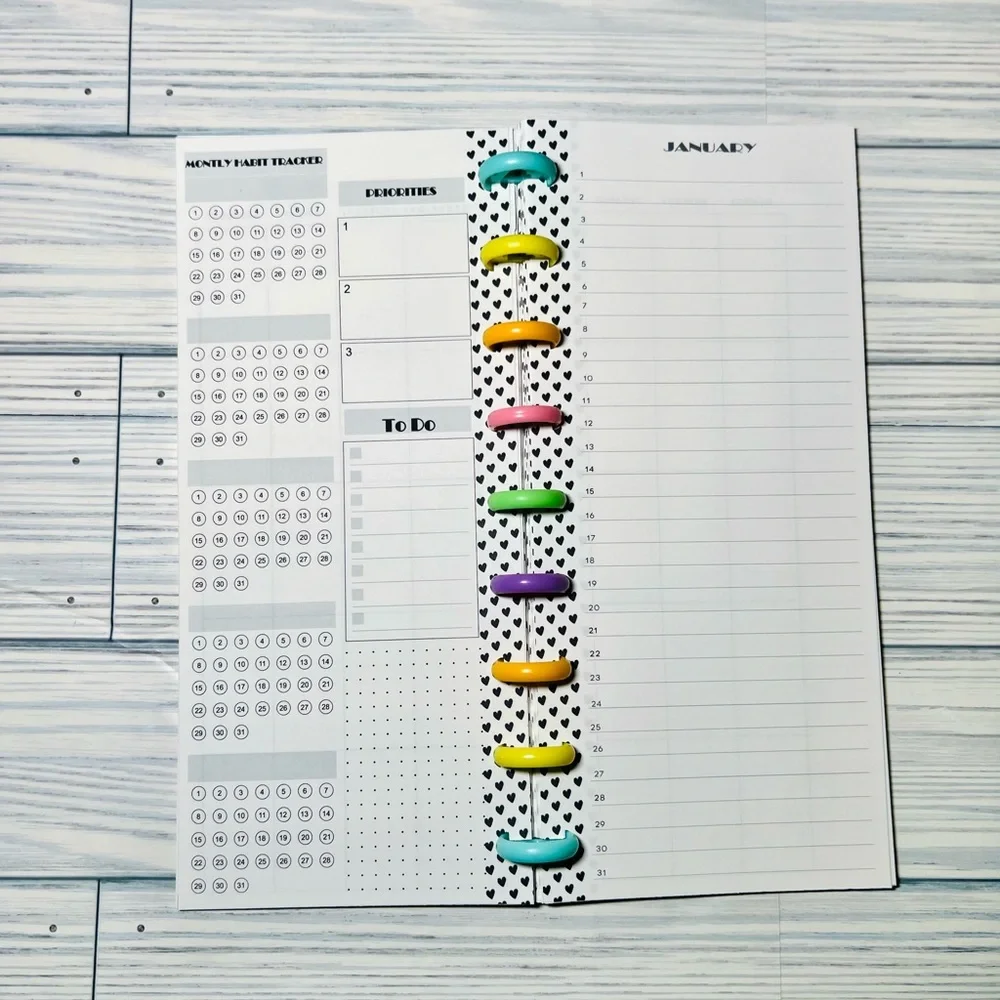Skinny classic Happy Planner Inserts monthly Layout